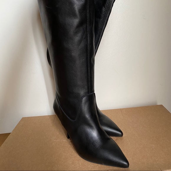 Black slouchy real leather boots. Make an Offer! - Picture 1 of 12